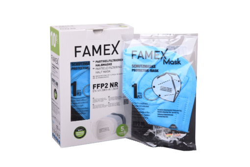 Famex mavi renk ffp2 maske