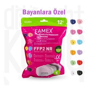 ffp2 maske, famex ffp2 maske, 5 katlı koruyucu maske, bayanlara özel maske