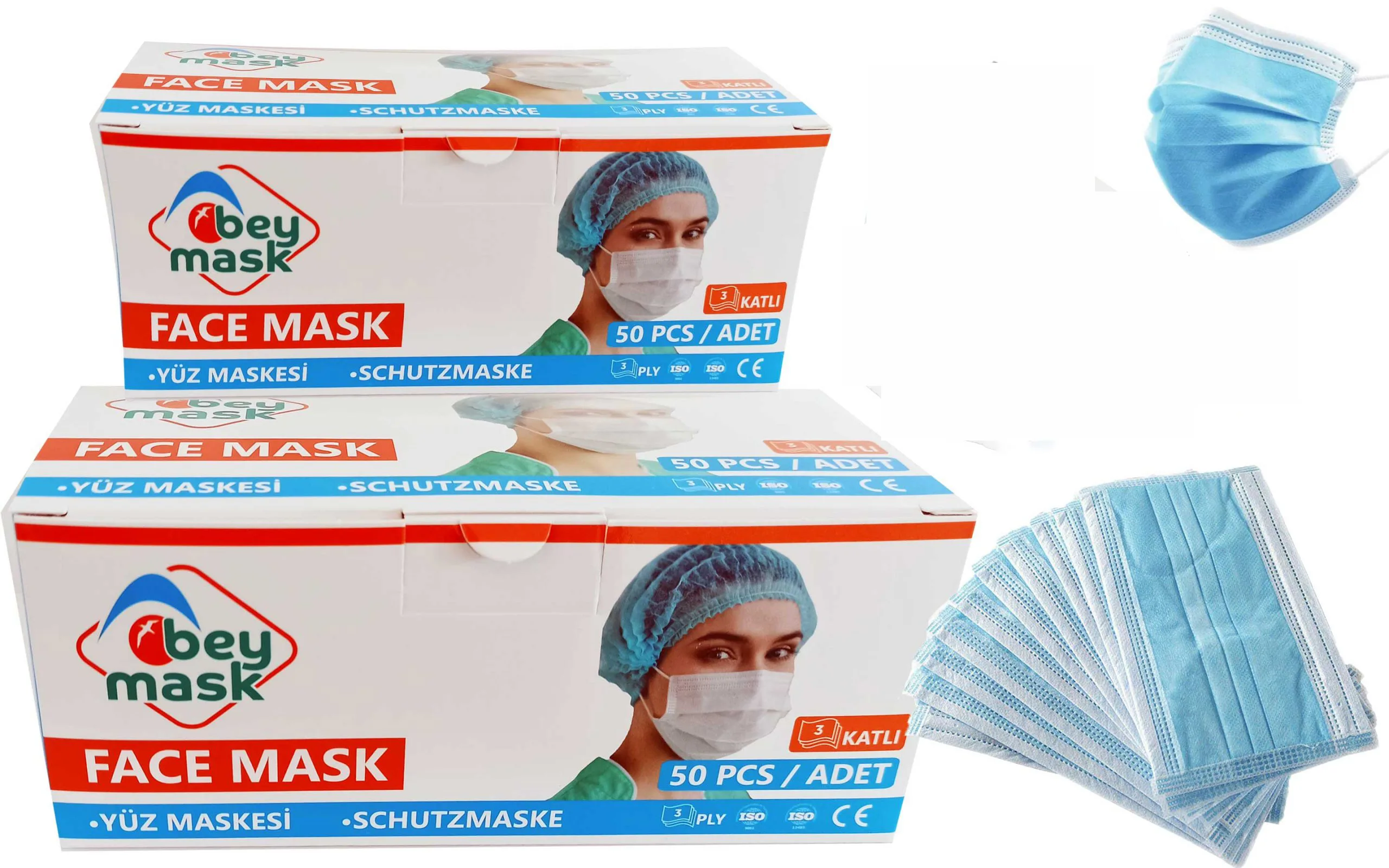 Beymask Meltblown Spunbond, Spunbond Maske, Meltblown maske, cerrahi maske, koruyucu maske, 3 katlı maske