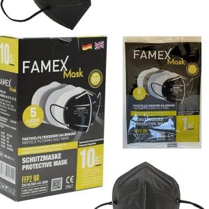 Famex Siyah FFP2 Maske